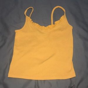 Yellow cropped tank top